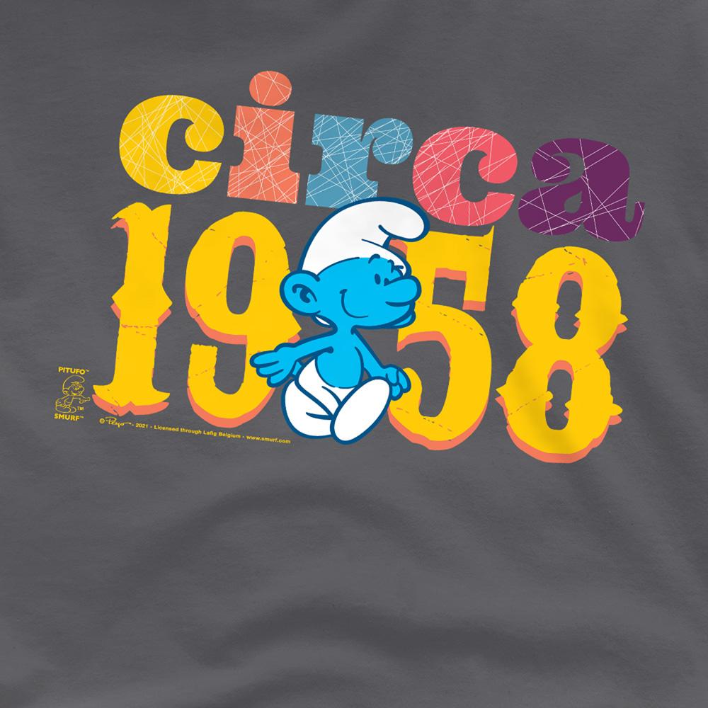 Charcoal - Side - The Smurfs Unisex Adult Circa 1958 T-Shirt