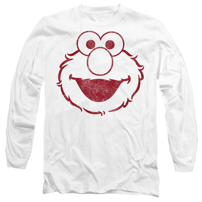 White - Front - Sesame Street Unisex Adult Elmo Mono Long-Sleeved T-Shirt