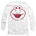 White - Front - Sesame Street Unisex Adult Elmo Mono Long-Sleeved T-Shirt