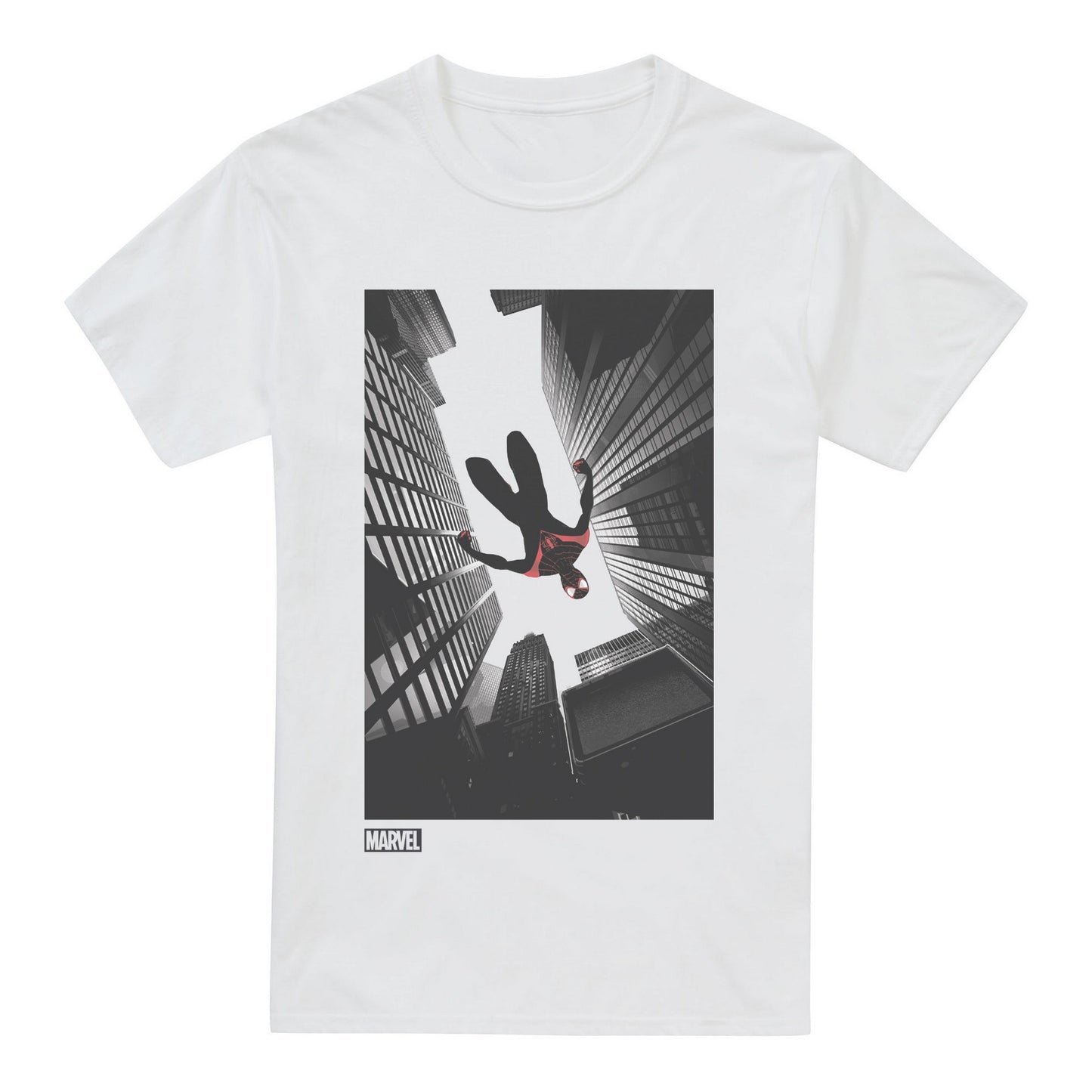 White - Front - Spider-Man: Miles Morales Mens Sky T-Shirt