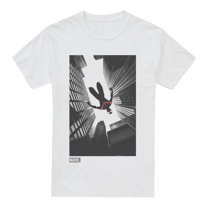 White - Front - Spider-Man: Miles Morales Mens Sky T-Shirt