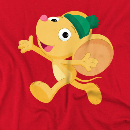 Red - Side - Sesame Street Unisex Adult Furry Friend Little Mouse T-Shirt
