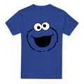 Royal Blue - Front - Sesame Street Unisex Adult Cookie Monster Full Face Heather T-Shirt