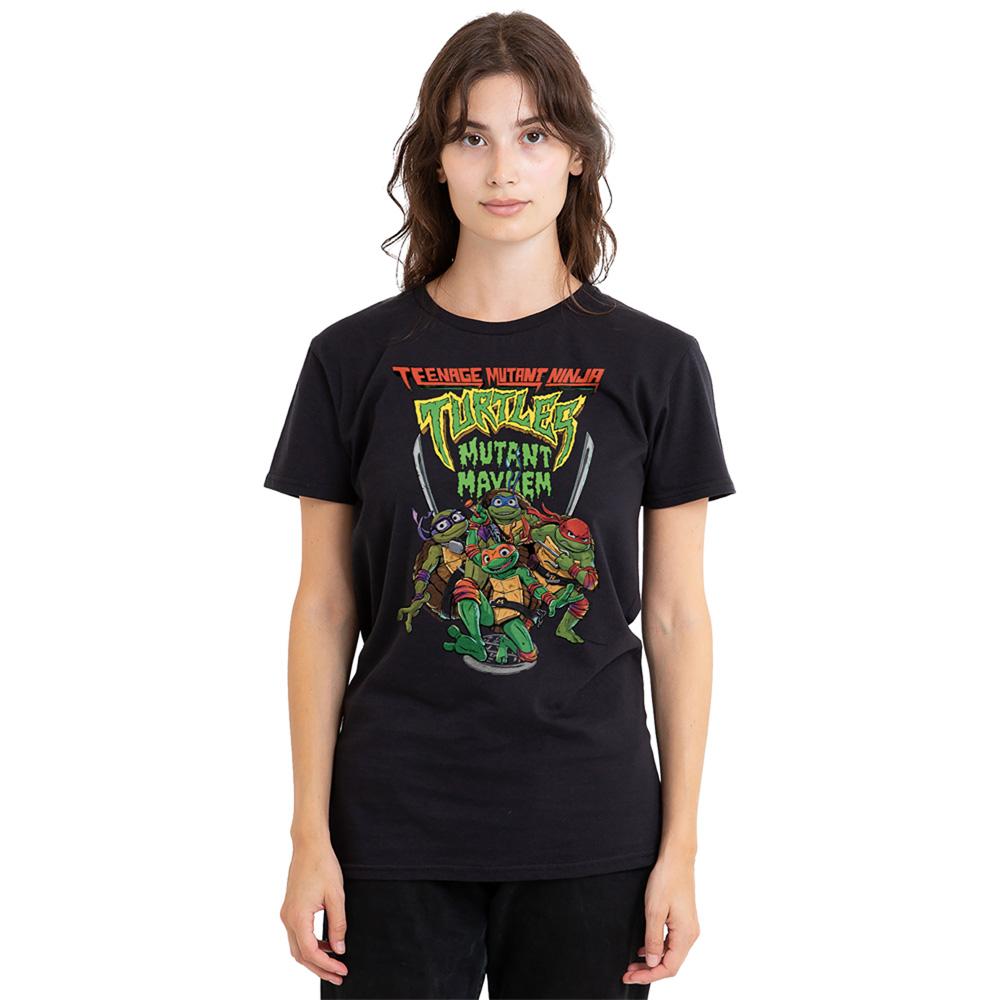 Black - Back - Teenage Mutant Ninja Turtles: Mutant Mayhem Womens-Ladies Group T-Shirt