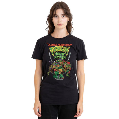 Black - Back - Teenage Mutant Ninja Turtles: Mutant Mayhem Womens-Ladies Group T-Shirt