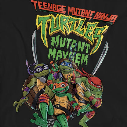 Black - Side - Teenage Mutant Ninja Turtles: Mutant Mayhem Womens-Ladies Group T-Shirt