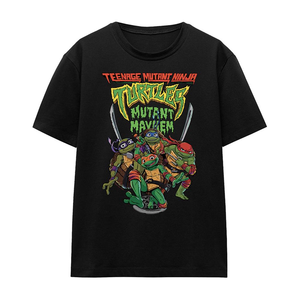 Black - Front - Teenage Mutant Ninja Turtles: Mutant Mayhem Womens-Ladies Group T-Shirt