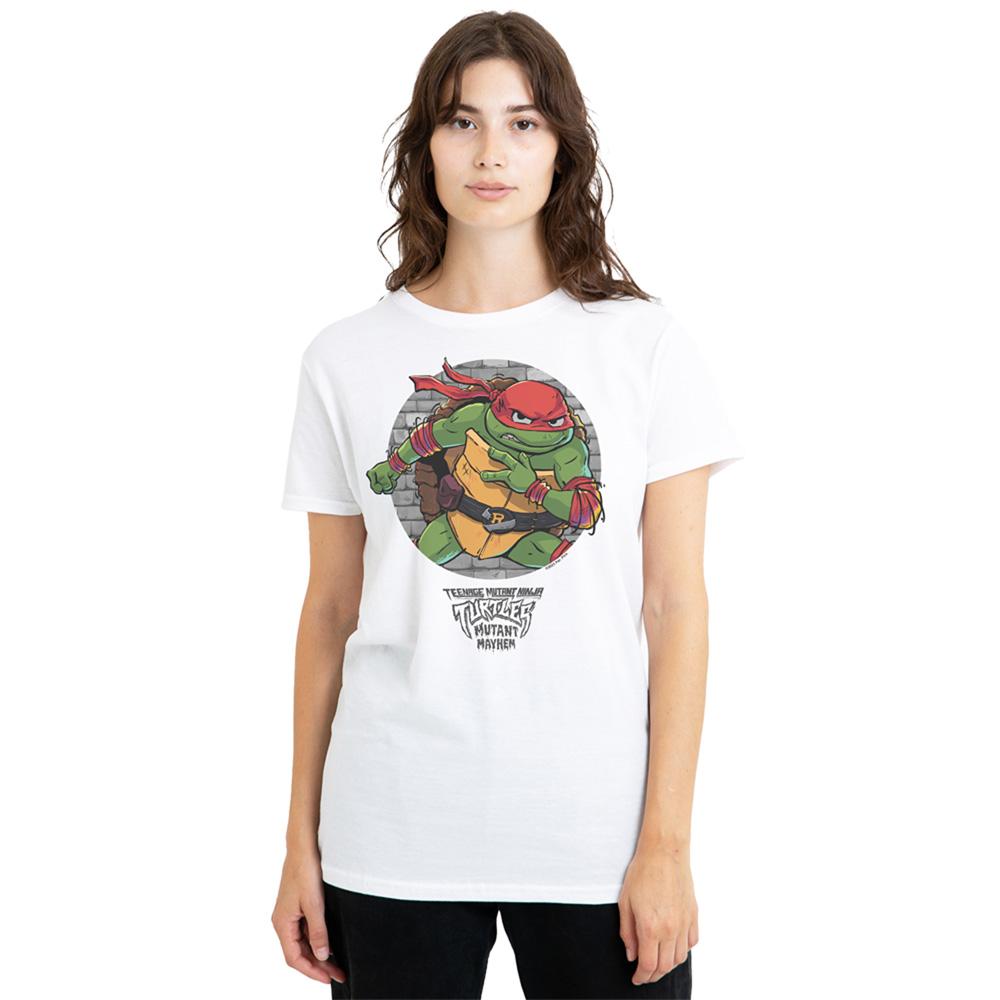 White - Back - Teenage Mutant Ninja Turtles: Mutant Mayhem Womens-Ladies Raphael Pose T-Shirt
