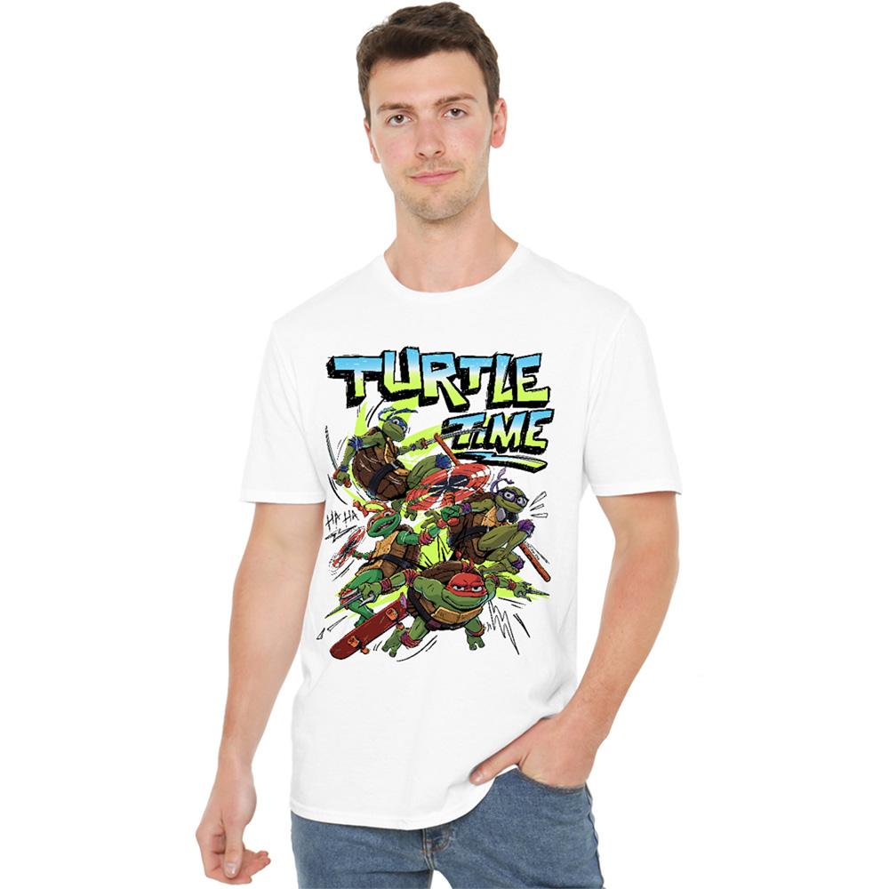 White - Back - Teenage Mutant Ninja Turtles: Mutant Mayhem Unisex Adult Turtle Time Group T-Shirt