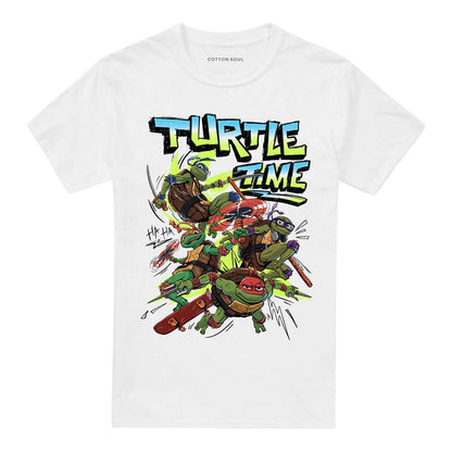 White - Front - Teenage Mutant Ninja Turtles: Mutant Mayhem Unisex Adult Turtle Time Group T-Shirt