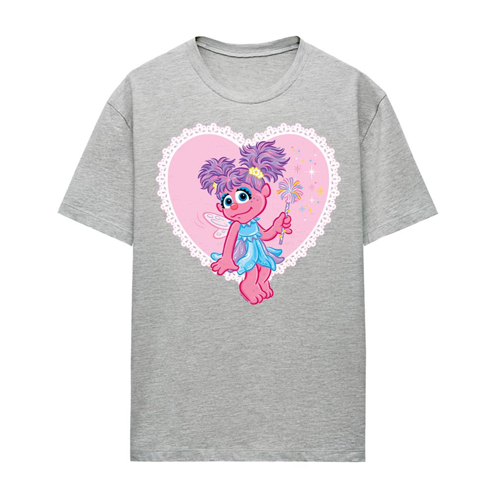 Athletic Heather - Front - Sesame Street Womens-Ladies Abby Cadabby Heart Heather Valentine`s Day T-Shirt