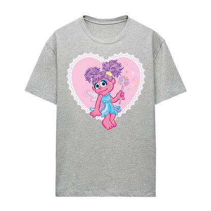 Athletic Heather - Front - Sesame Street Womens-Ladies Abby Cadabby Heart Heather Valentine`s Day T-Shirt