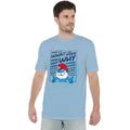 Light Blue - Back - The Smurfs Unisex Adult Who What Why Papa Smurf T-Shirt