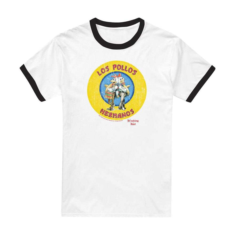 White - Front - Breaking Bad Unisex Adult Los Pollos Hermanos Ringer T-Shirt
