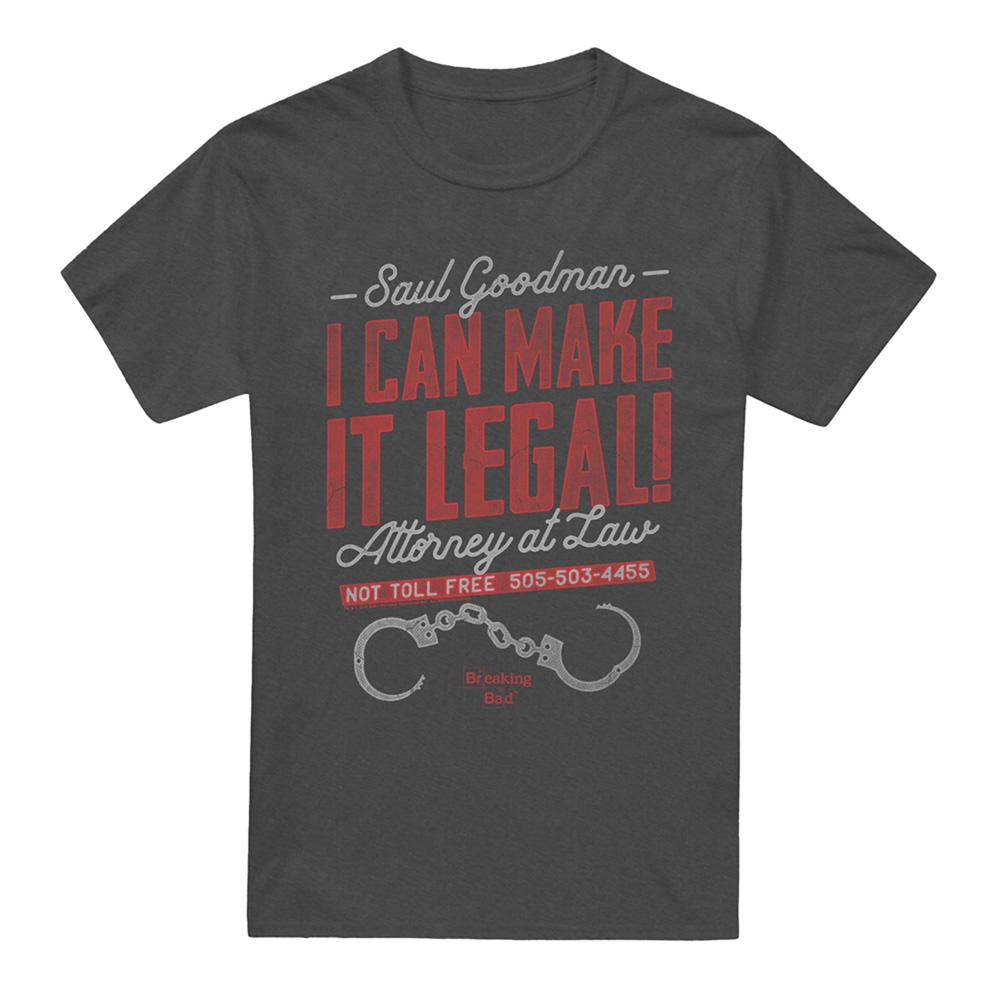 Charcoal - Front - Breaking Bad Unisex Adult I Can Make It Legal! T-Shirt