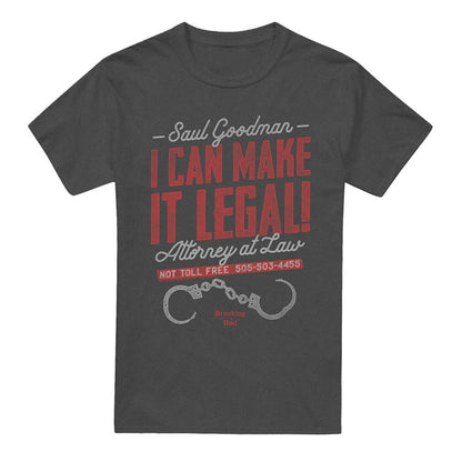 Charcoal - Front - Breaking Bad Unisex Adult I Can Make It Legal! T-Shirt