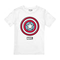 White - Front - Captain America Childrens-Kids Ziptone Shield T-Shirt