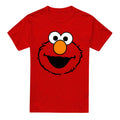 Red - Front - Sesame Street Unisex Adult Elmo Full Face Heather T-Shirt