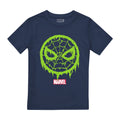 Navy - Front - Spider-Man Childrens-Kids Lo-goo T-Shirt