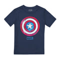 Navy - Front - Captain America Childrens-Kids Drip Shield T-Shirt