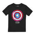 Black - Front - Captain America Childrens-Kids Drip Shield T-Shirt
