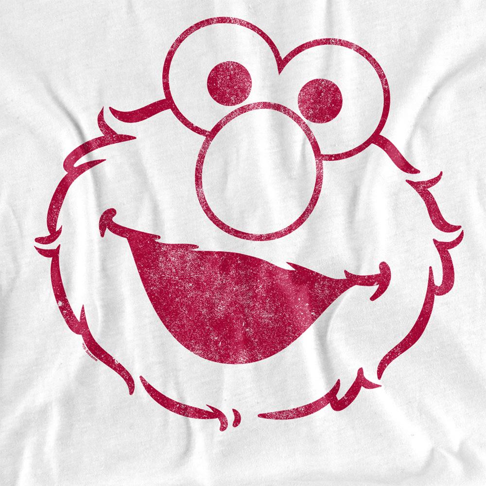 White - Side - Sesame Street Womens-Ladies Elmo Mono T-Shirt