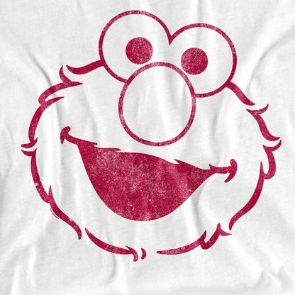 White - Side - Sesame Street Womens-Ladies Elmo Mono T-Shirt
