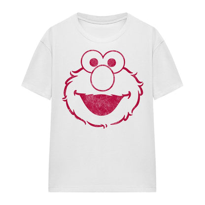 White - Front - Sesame Street Womens-Ladies Elmo Mono T-Shirt