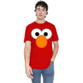 Red - Back - Sesame Street Unisex Adult Elmo Eyes Heather T-Shirt