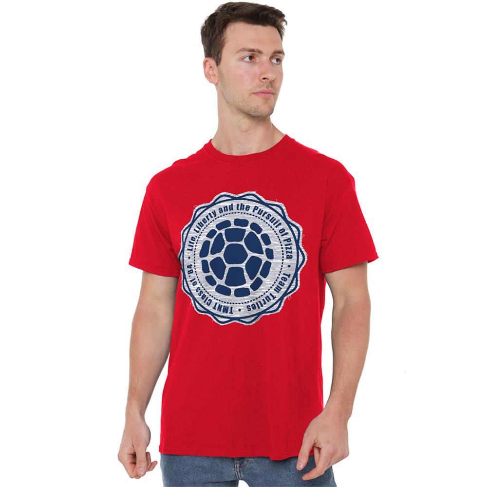 Red - Back - Teenage Mutant Ninja Turtles Unisex Adult Life, Liberty And 4th Of July T-Shirt
