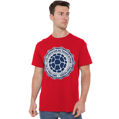 Red - Back - Teenage Mutant Ninja Turtles Unisex Adult Life, Liberty And 4th Of July T-Shirt
