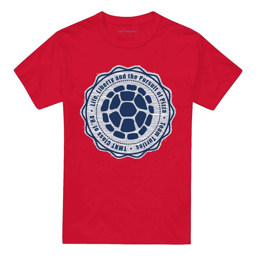 Red - Front - Teenage Mutant Ninja Turtles Unisex Adult Life, Liberty And 4th Of July T-Shirt