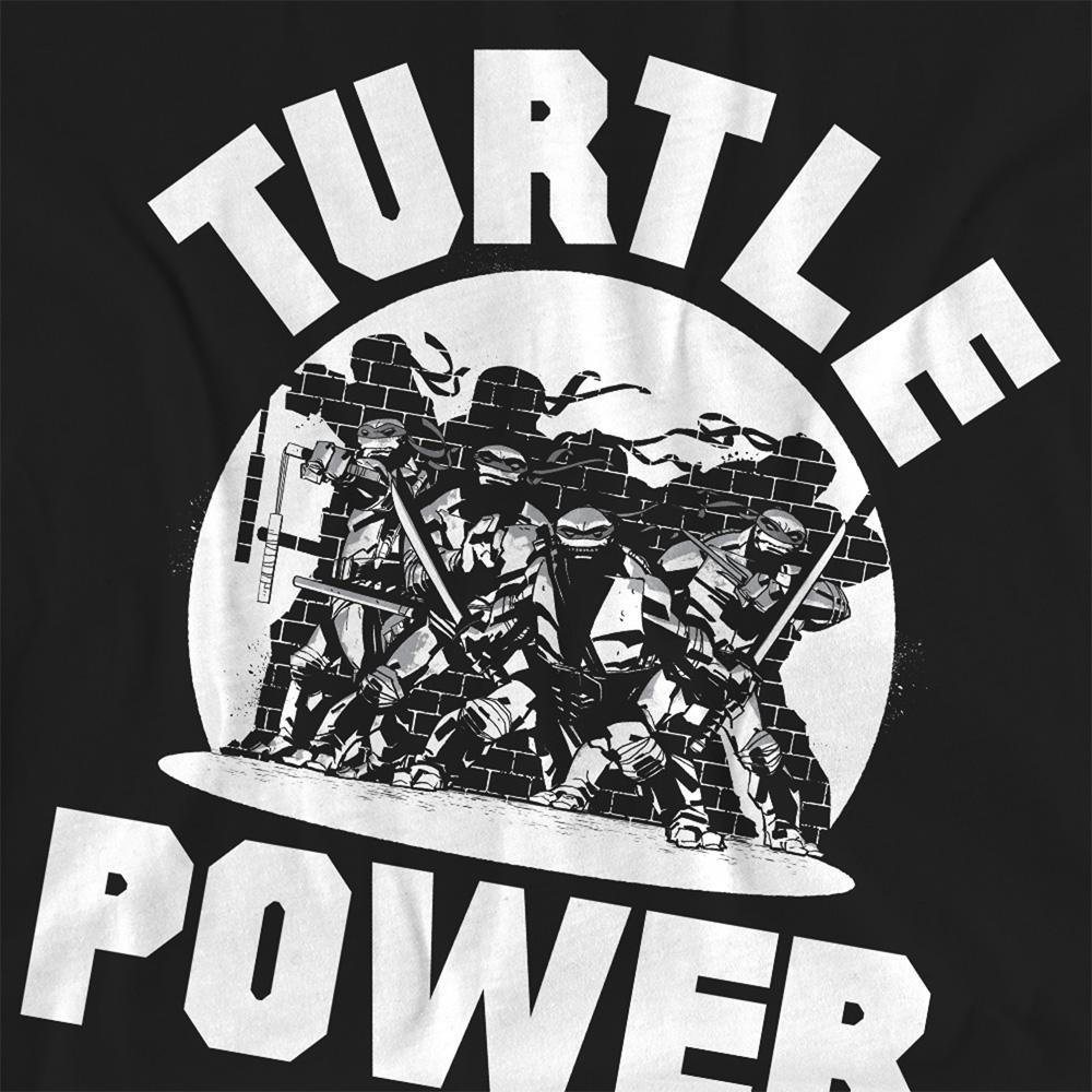 Black - Side - Teenage Mutant Ninja Turtles Womens-Ladies Turtle Power T-Shirt