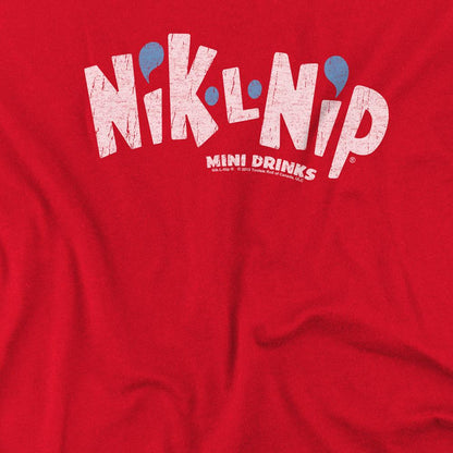 Red - Side - Dubble Bubble Unisex Adult Distressed Logo T-Shirt