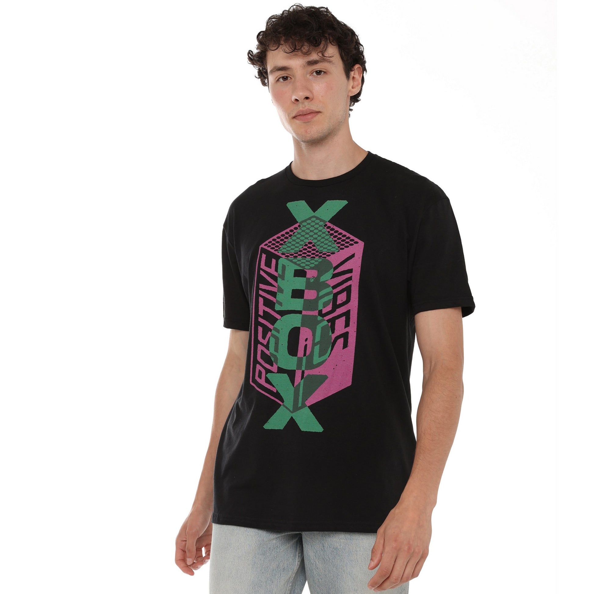 Black - Side - Xbox Mens Positive Vibes T-Shirt