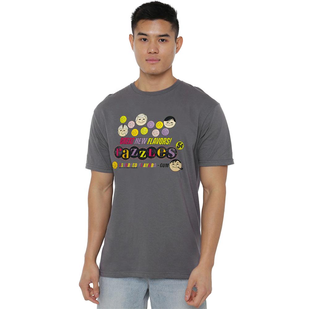 Charcoal - Back - Dubble Bubble Unisex Adult Razzles Retro Box T-Shirt