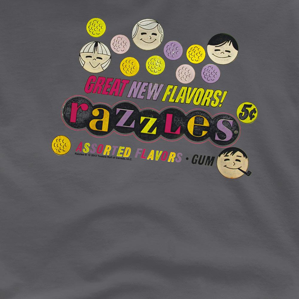 Charcoal - Side - Dubble Bubble Unisex Adult Razzles Retro Box T-Shirt