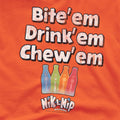 Orange - Side - Dubble Bubble Unisex Adult Bite Drink Chew T-Shirt