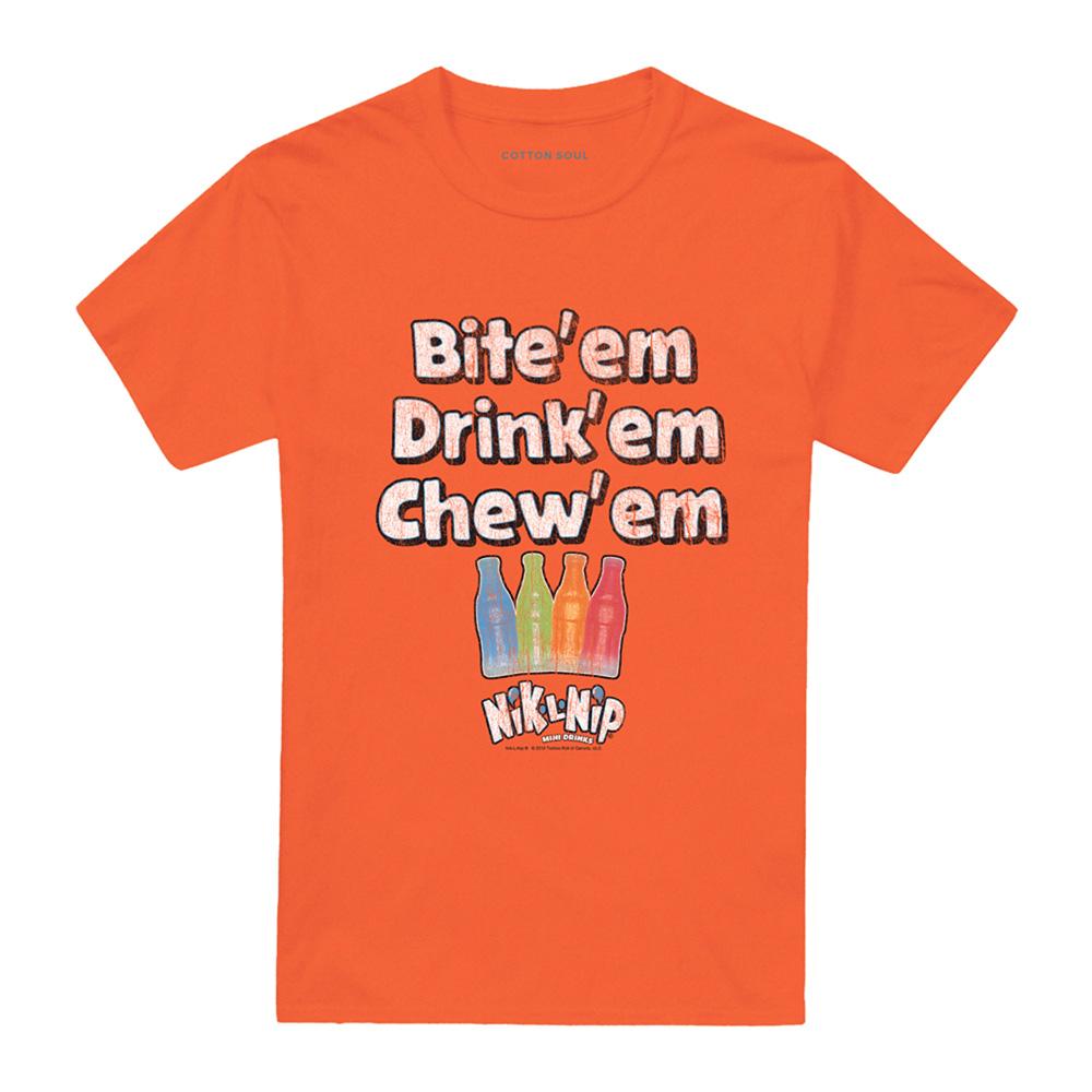 Orange - Front - Dubble Bubble Unisex Adult Bite Drink Chew T-Shirt