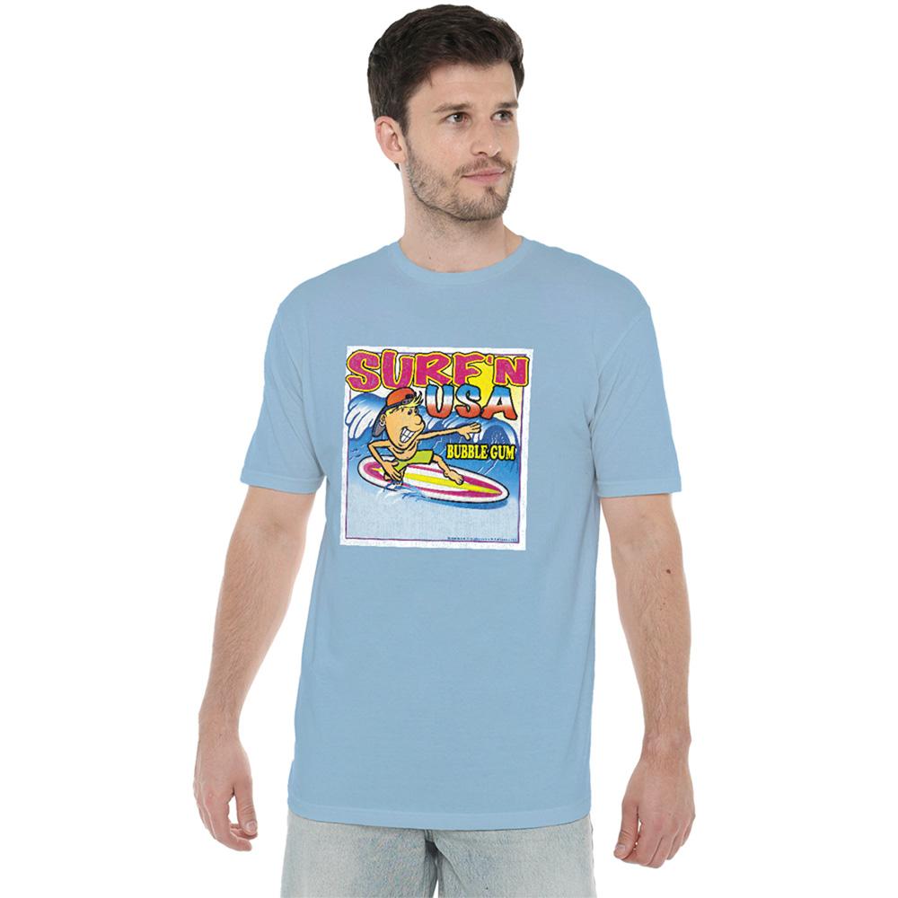 Light Blue - Side - Dubble Bubble Unisex Adult Surfn Usa Gum T-Shirt