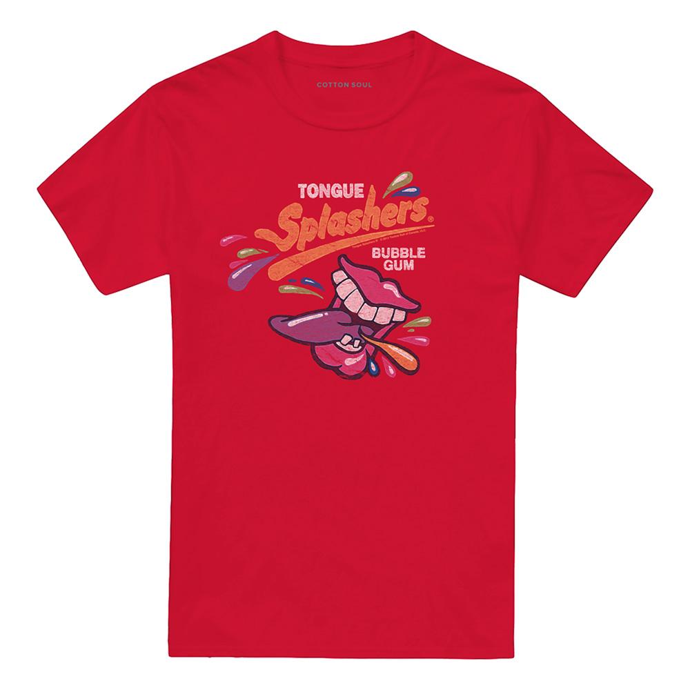 Red - Front - Dubble Bubble Unisex Adult Distressed Logo T-Shirt