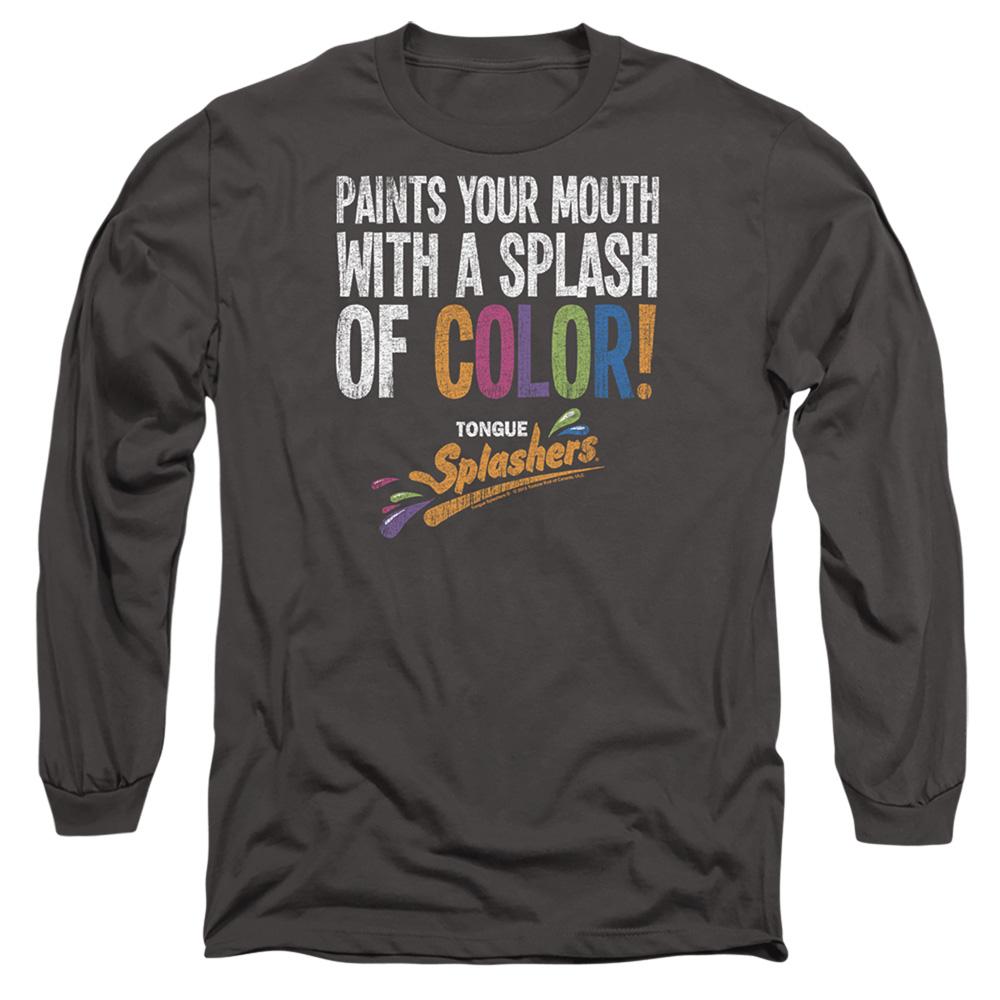 Charcoal - Front - Dubble Bubble Unisex Adult Paints Your Mouth Long-Sleeved T-Shirt