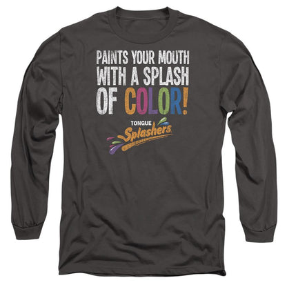 Charcoal - Front - Dubble Bubble Unisex Adult Paints Your Mouth Long-Sleeved T-Shirt