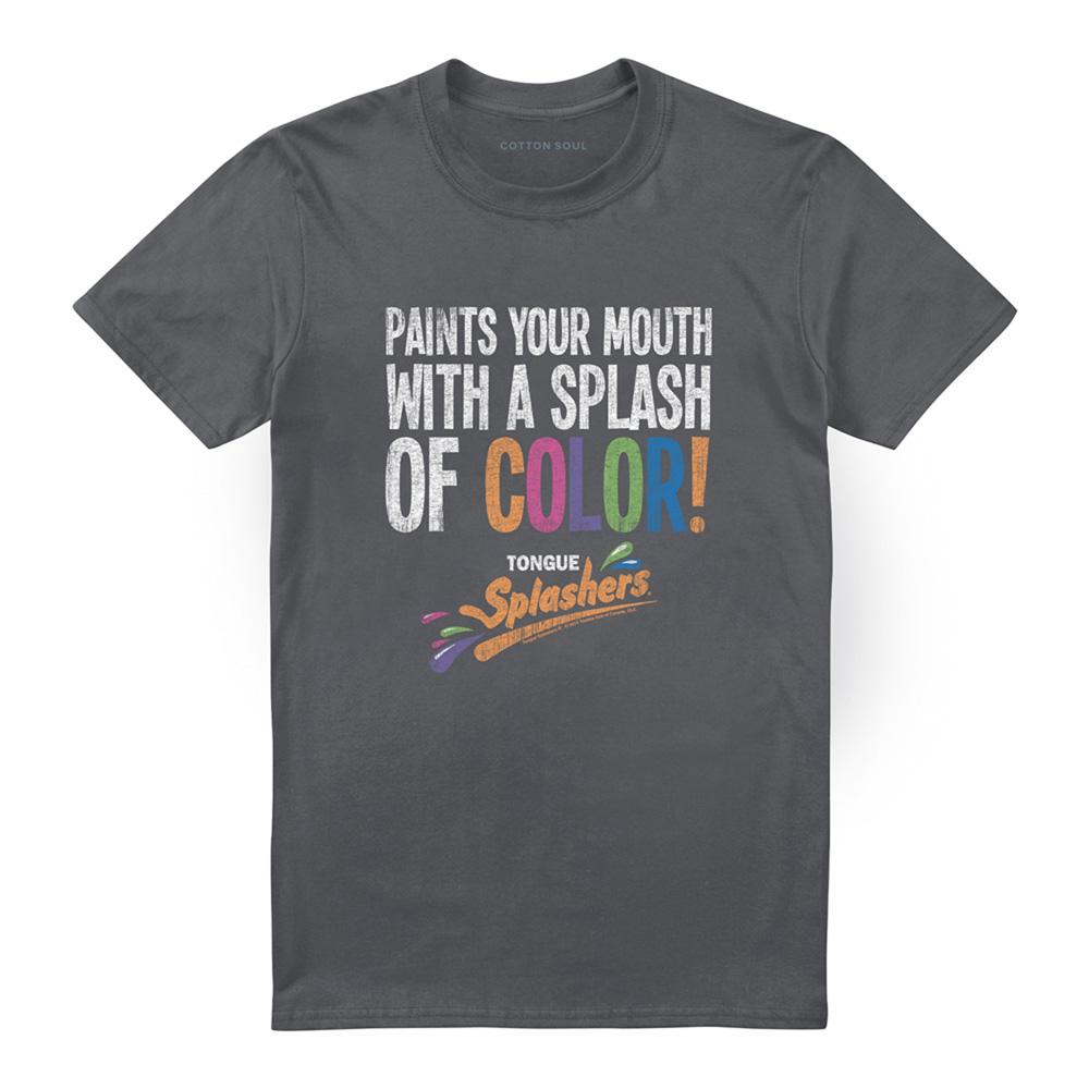 Charcoal - Front - Dubble Bubble Unisex Adult Paints Your Mouth T-Shirt
