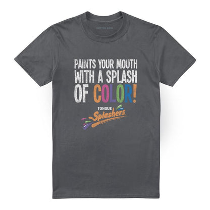 Charcoal - Front - Dubble Bubble Unisex Adult Paints Your Mouth T-Shirt