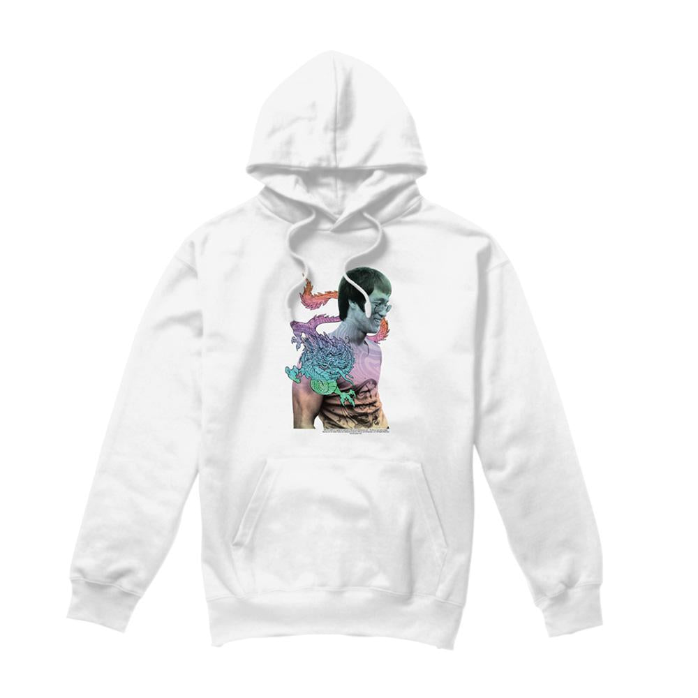 White - Front - Bruce Lee Unisex Adult A Little Bruce Hoodie