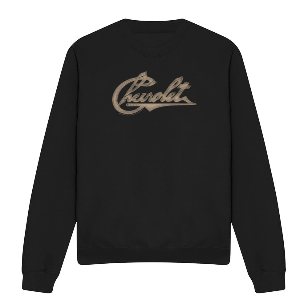 Black - Front - Chevrolet Unisex Adult Chevy Script Sweatshirt