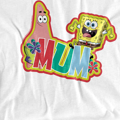 White - Side - SpongeBob SquarePants Womens-Ladies Mum T-Shirt