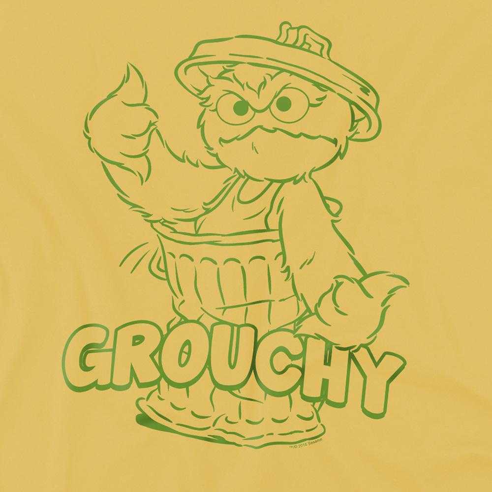 Banana Yellow - Side - Sesame Street Unisex Adult Grouchy T-Shirt