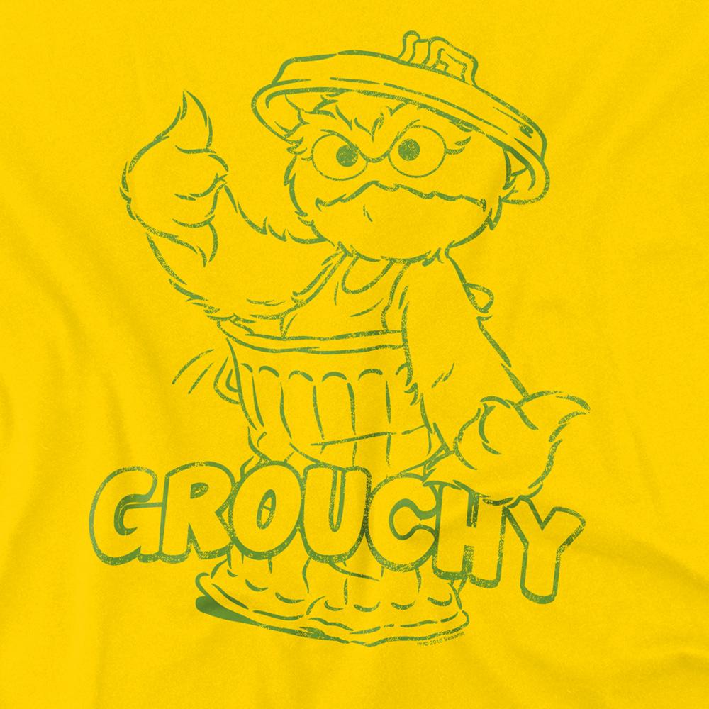 Yellow - Side - Sesame Street Unisex Adult Grouchy T-Shirt